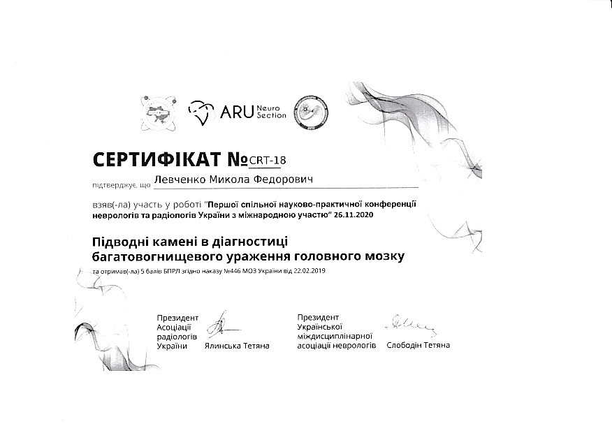 Сертификат об участии в научно-практической конференции